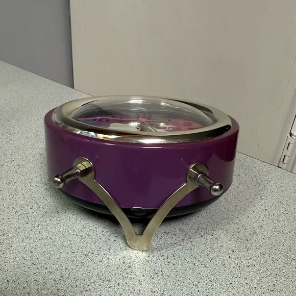 Hello Kitty Purple Alarm Clock with holographic face/glowing hands. Y2K. - Picture 6 of 9